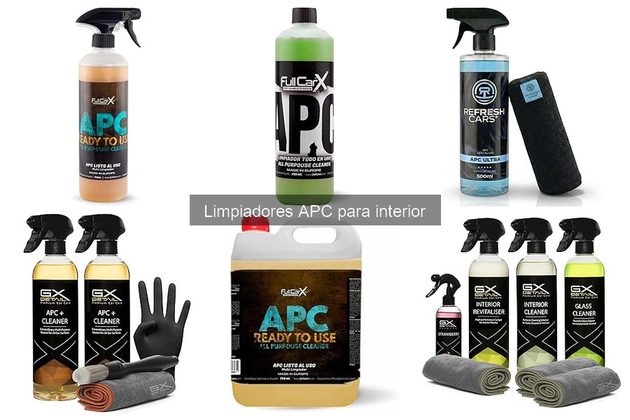 Almacenamiento seguro de limpiadores APC para coches