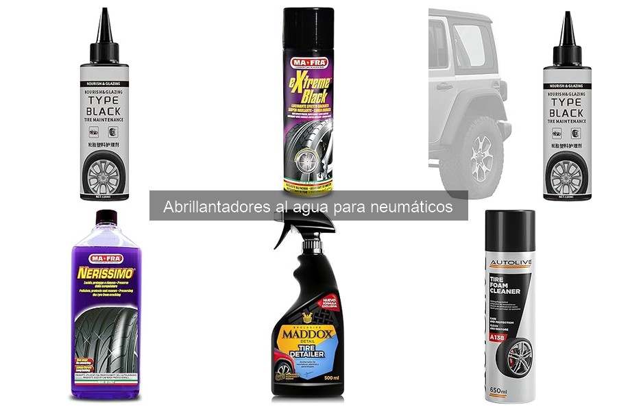 Alternativas a abrillantadores al agua para neumáticos
